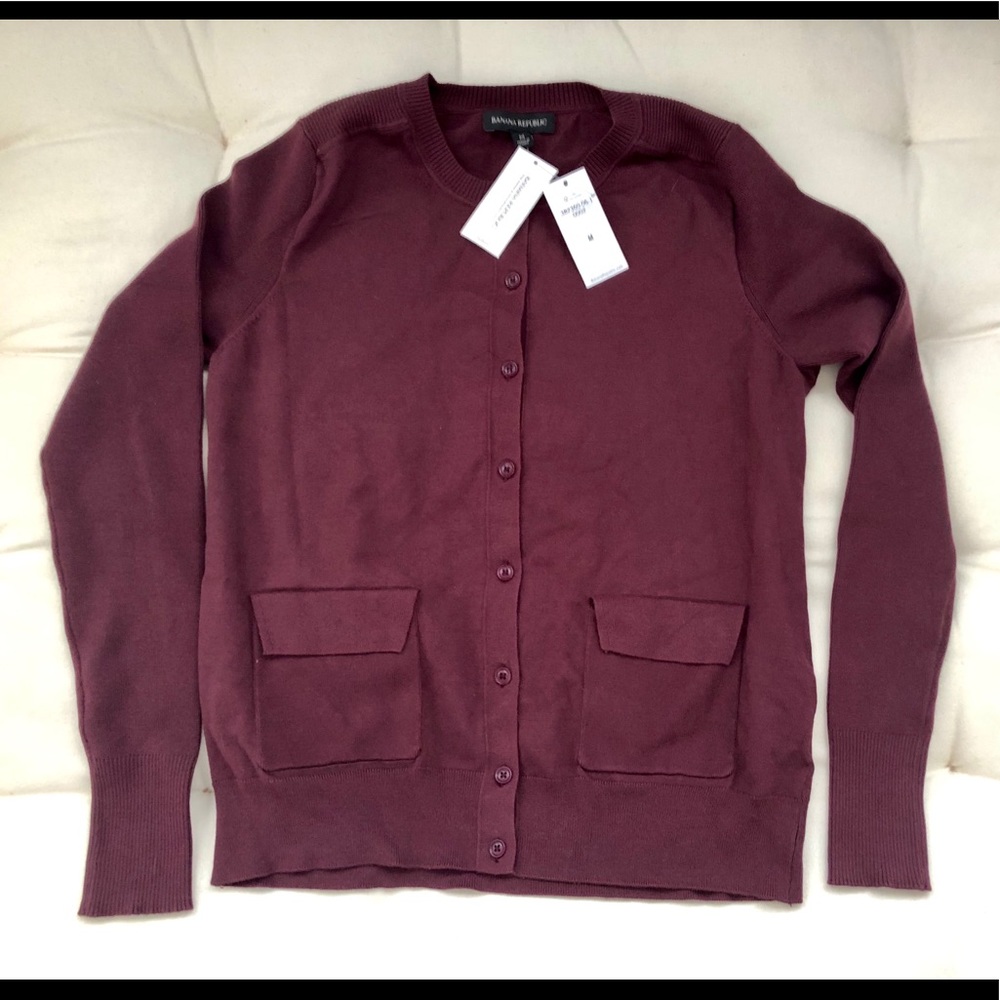 Banana Republic Burgundy Cardigan, Size M